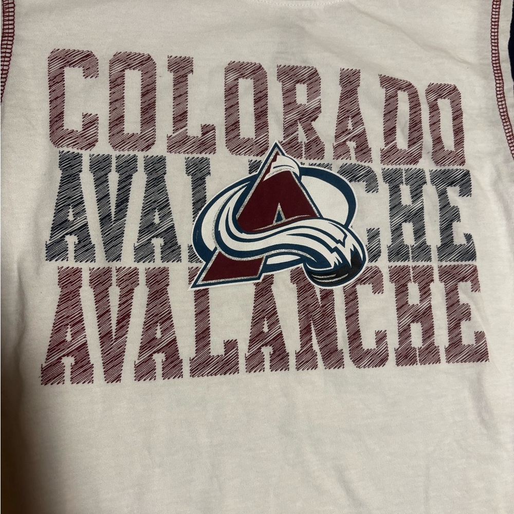 NHL Girls’ Colorado Avalanche Hockey Short Sleeve Shirt - White L - Picture 2 of 2